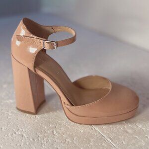 Madden Girl Nude Block Heel Pumps
